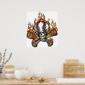 Vlaming Baseball Skull Poster (Keuken)
