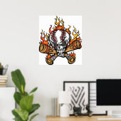 Vlaming Baseball Skull Poster (Thuiskantoor)
