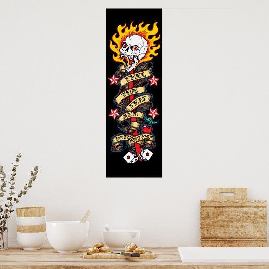 Vlaming De schedel voelen de angst Poster (Keuken)