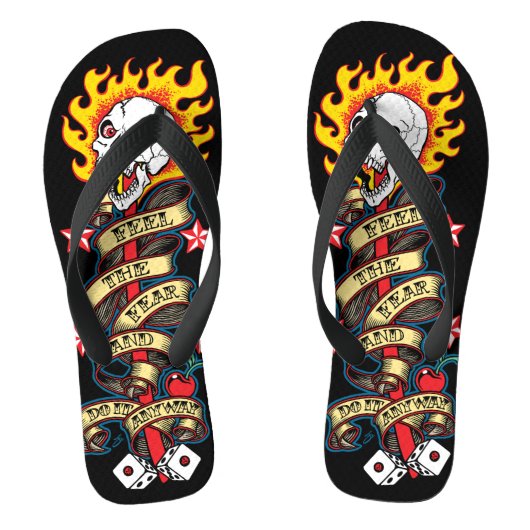 Vlaming De schedel voelen de angst Teenslippers (Voetbed)