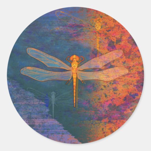 Vlaming Dragonfly Ronde Sticker (Voorkant)