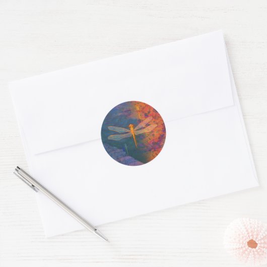Vlaming Dragonfly Ronde Sticker (Envelop)