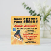Vlaming Ice Skating Birthday Party Invitation Kaart (Staand voorkant)