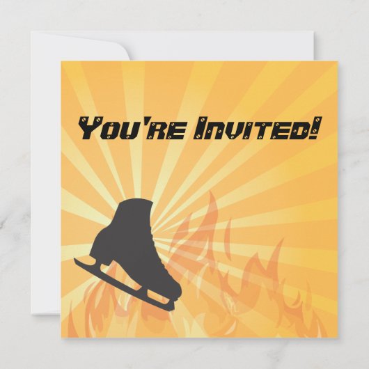 Vlaming Ice Skating Birthday Party Invitation Kaart (Achterkant)