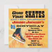 Vlaming Ice Skating Birthday Party Invitation Kaart (Voorkant)