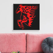 Vlaming Red Bronco Mustang Wilde Paard Canvas Afdruk (Insitu (Woonkamer))