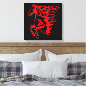 Vlaming Red Bronco Mustang Wilde Paard Canvas Afdruk (Insitu (Slaapkamer))