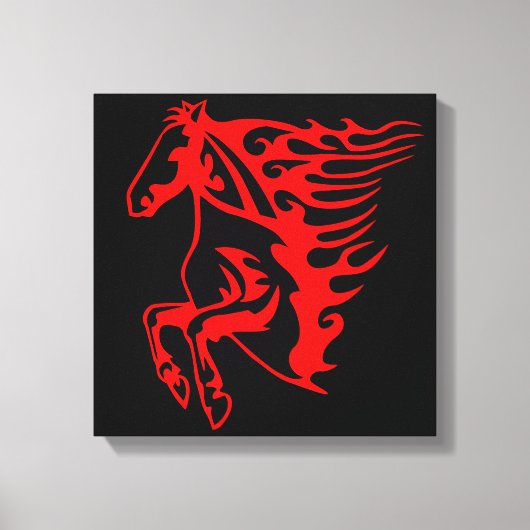 Vlaming Red Bronco Mustang Wilde Paard Canvas Afdruk (Voorkant)