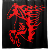 Vlaming Red Bronco Mustang Wilde Paard Douchegordijn (Voorkant)