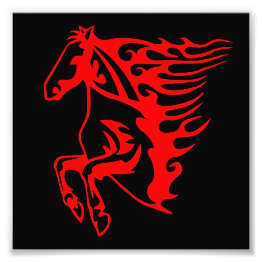 Vlaming Red Bronco Mustang Wilde Paard Foto Afdruk (Voorkant)