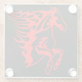 Vlaming Red Bronco Mustang Wilde Paard Glazen Onderzetter (Achterkant)