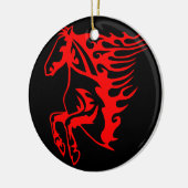 Vlaming Red Bronco Mustang Wilde Paard Keramisch Ornament (Links)
