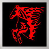 Vlaming Red Bronco Mustang Wilde Paard Poster (Voorkant)