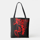 Vlaming Red Bronco Mustang Wilde Paard Tote Bag (Achterkant)