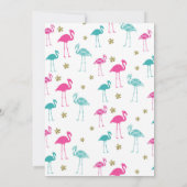 Vlamingle Baby shower Uitnodiging Blauwgroen Roze  (Achterkant)