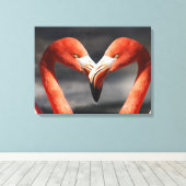 Vlamingoenen in de liefde canvas afdruk (Insitu (Houten vloer))