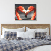 Vlamingoenen in de liefde canvas afdruk (Insitu (Slaapkamer))
