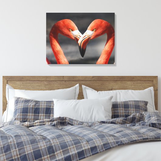 Vlamingoenen in de liefde canvas afdruk (Insitu (Slaapkamer))