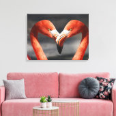 Vlamingoenen in de liefde canvas afdruk (Insitu (Woonkamer))