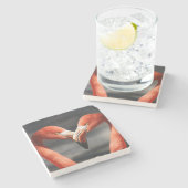 Vlamingoenen in de liefde stenen onderzetter (Zijkant)