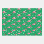 Vlamingoenen in Kerstmis in Santa Hats Inpakpapier Vel (Voorkant 3)