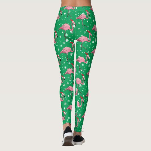 Vlamingoenen in Kerstmis in Santa Hats Leggings (Achterkant)