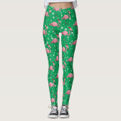 Vlamingoenen in Kerstmis in Santa Hats Leggings (Voorkant)