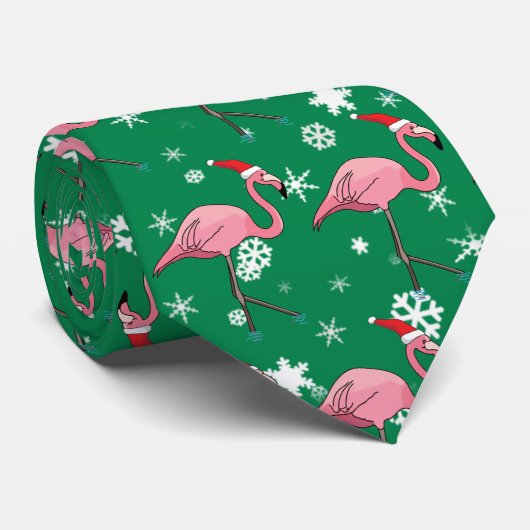 Vlamingoenen in Kerstmis in Santa Hats Stropdas (Opgerold)