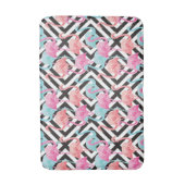 Vlamingoenen op een gebold ontwerppatroon badmat (Voorkant Verticaal)