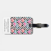 Vlamingoenen op een gebold ontwerppatroon bagagelabel (Achterkant horizontaal)