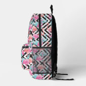 Vlamingoenen op een gebold ontwerppatroon bedrukte rugzak (Rechts)