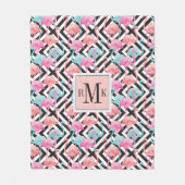 Vlamingoenen op een gebold ontwerppatroon fleece deken (Voorkant)