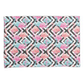 Vlamingoenen op een gebold ontwerppatroon kussensloop (Voorkant-Rechts)