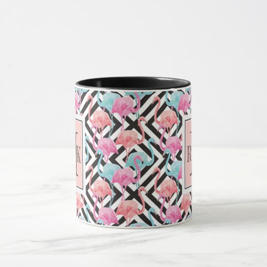 Vlamingoenen op een gebold ontwerppatroon mok (Midden)