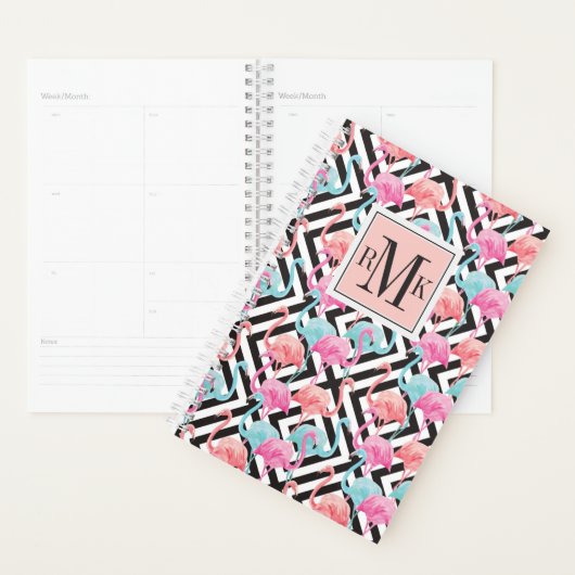 Vlamingoenen op een gebold ontwerppatroon planner (Display)