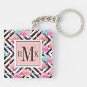 Vlamingoenen op een gebold ontwerppatroon sleutelhanger (Achterkant)