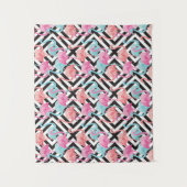 Vlamingoenen op een gebold ontwerppatroon wandkleed (Voorkant)