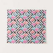 Vlamingoenen op een gebold ontwerppatroon wandkleed (Voorkant (horizontaal))