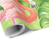 Vlamingvogels en tropische planten cadeaupapier (Rol Hoek)