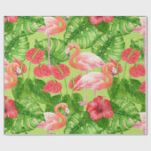 Vlamingvogels en tropische planten cadeaupapier (Vlak)