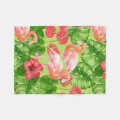 Vlamingvogels en tropische planten fleece deken (Voorkant (Horizontaal))