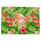Vlamingvogels en tropische planten groot cadeauzakje (Achterkant)