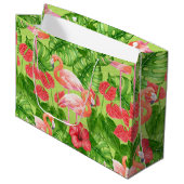 Vlamingvogels en tropische planten groot cadeauzakje (Voorkant Gekanteld)