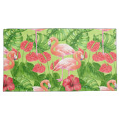 Vlamingvogels en tropische planten kussensloop (Voorkant-Rechts)