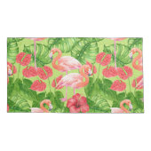 Vlamingvogels en tropische planten kussensloop (Achterkant-Links)