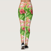 Vlamingvogels en tropische planten leggings (Achterkant)