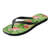 Vlamingvogels en tropische planten teenslippers (Schuin)