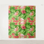 Vlamingvogels en tropische planten wandkleed (Voorkant)