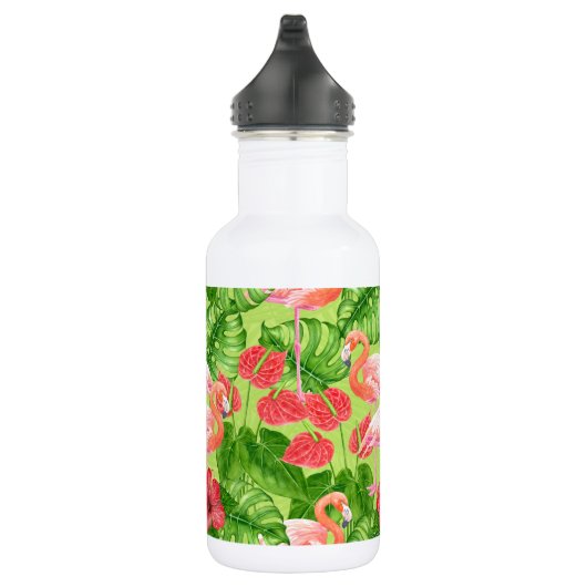 Vlamingvogels en tropische planten waterfles  (Rechts)