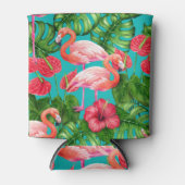 Vlamingvogels en waterverf van tropische tuinen blikjeskoeler (Voorkant)